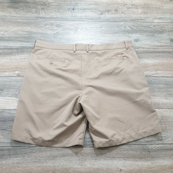 Greg Norman Tasso Elba Mens Shorts Waist 42" Bermuda Golf Athletic Sport Tan - Picture 7 of 11